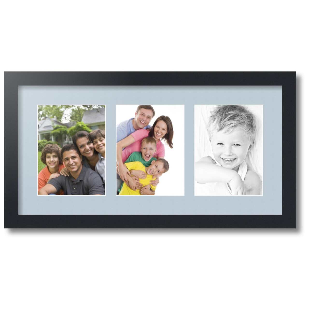 ArtToFrames Collage Photo Picture Frame with 3 - 6x8 inch Openings, Framed in Black with Over 62 Mat Color Options and Plexi Glass (CSM-3926-782)